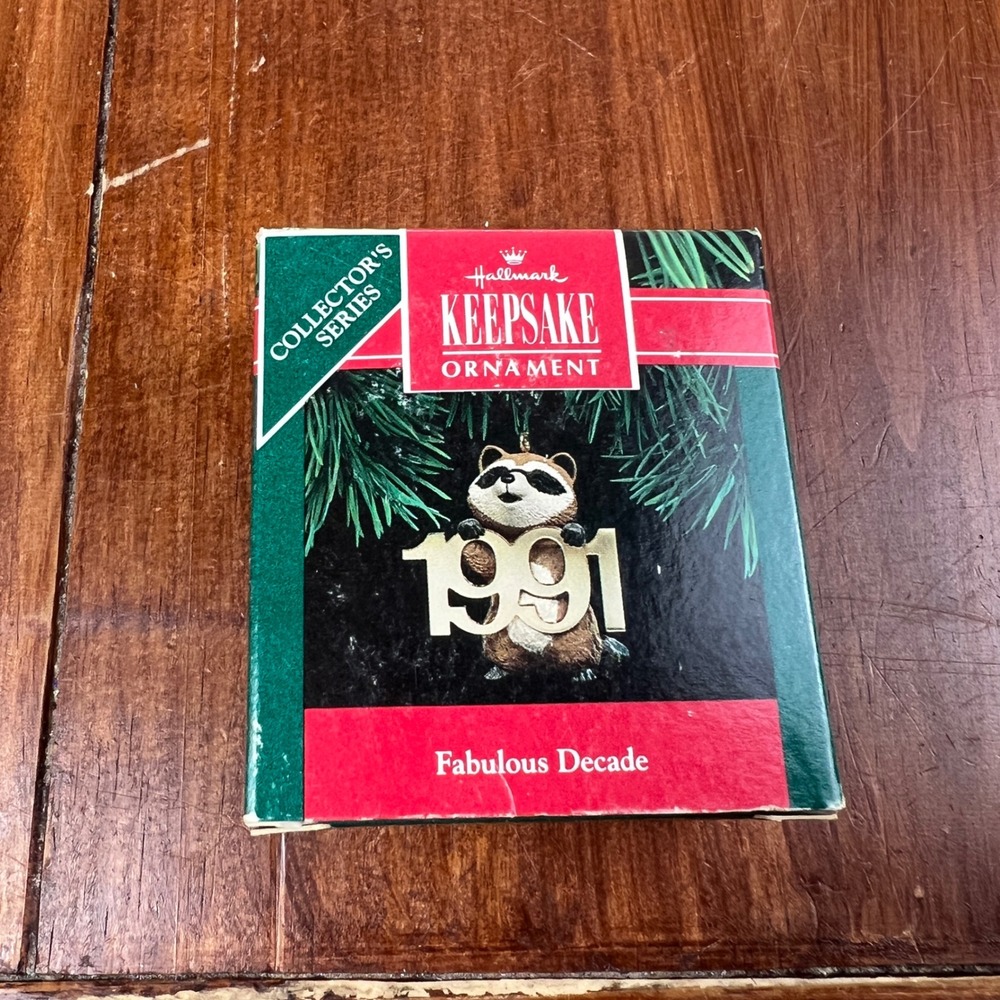 Hallmark Keepsake Ornament 1991 Fabulous Decade Raccoon Brass QX411-9